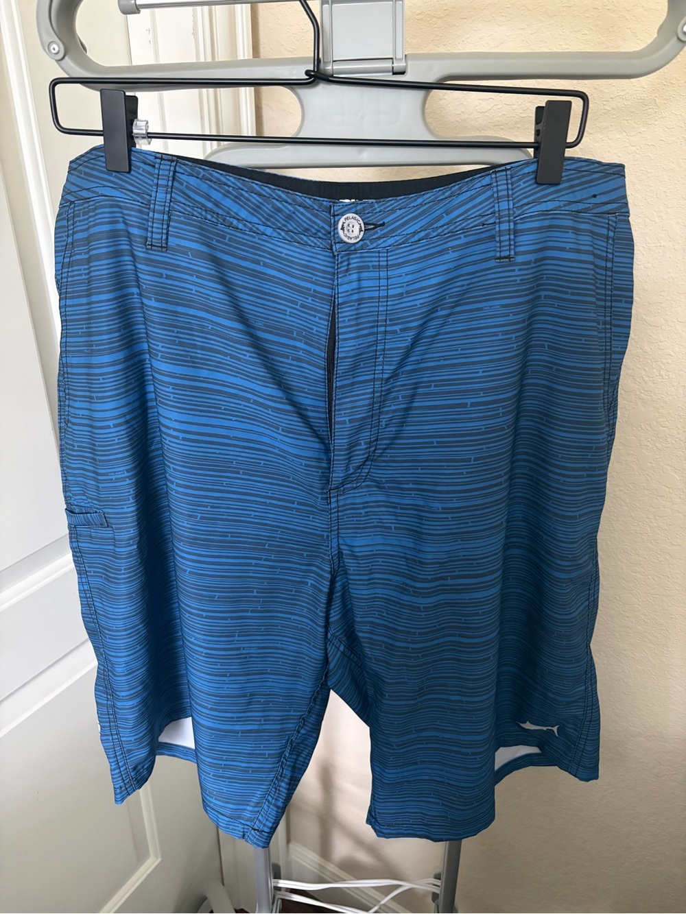 Pelagic Blue Striped Board Shorts